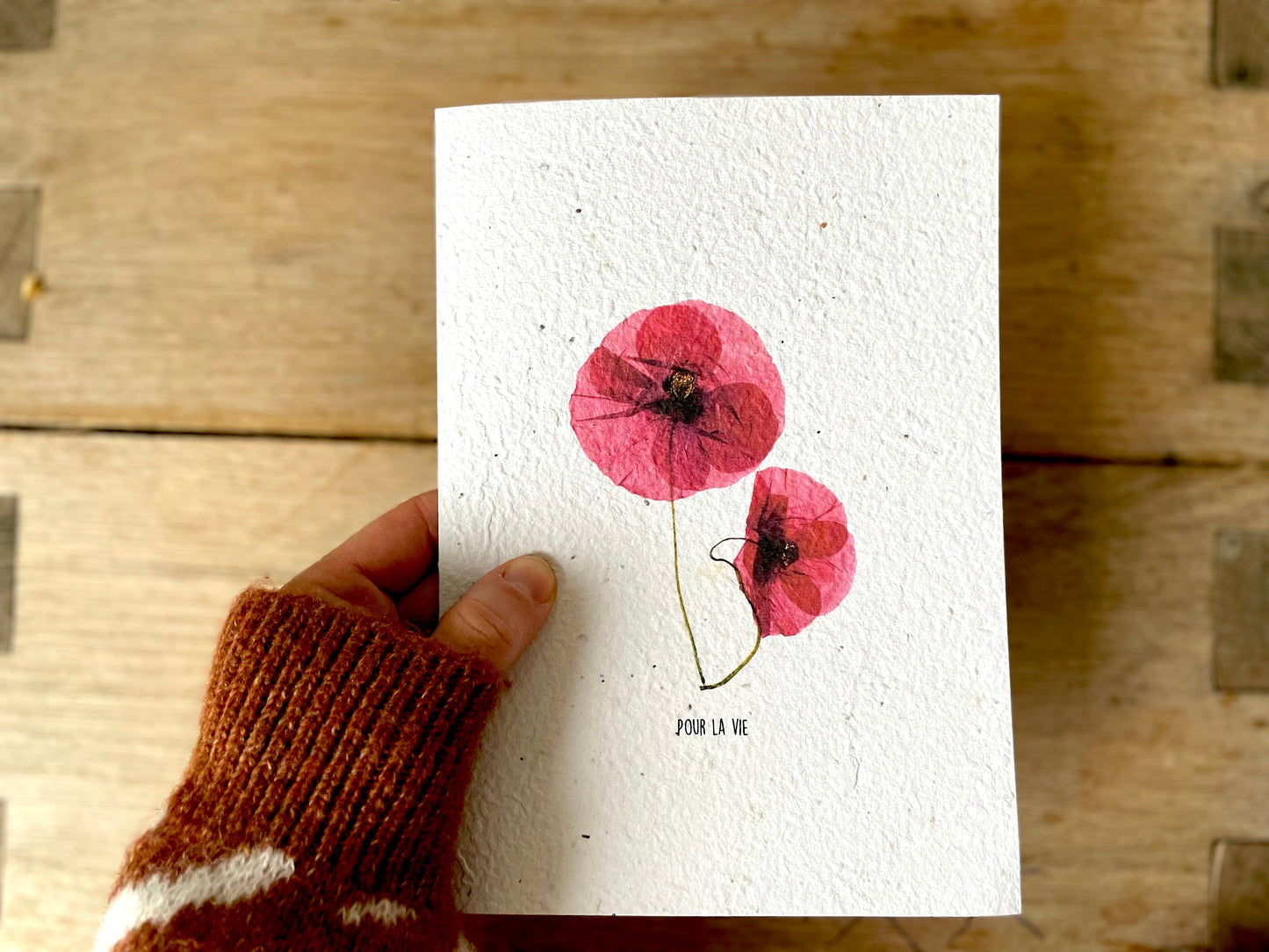 Grande carte à planter coquelicot