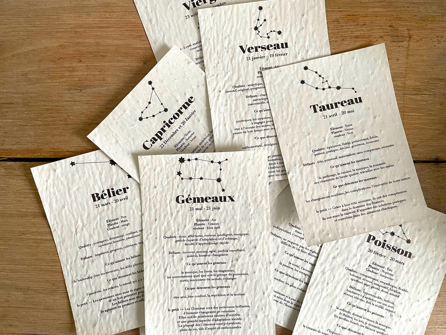 Carte à planter signe du zodiaque gémeaux