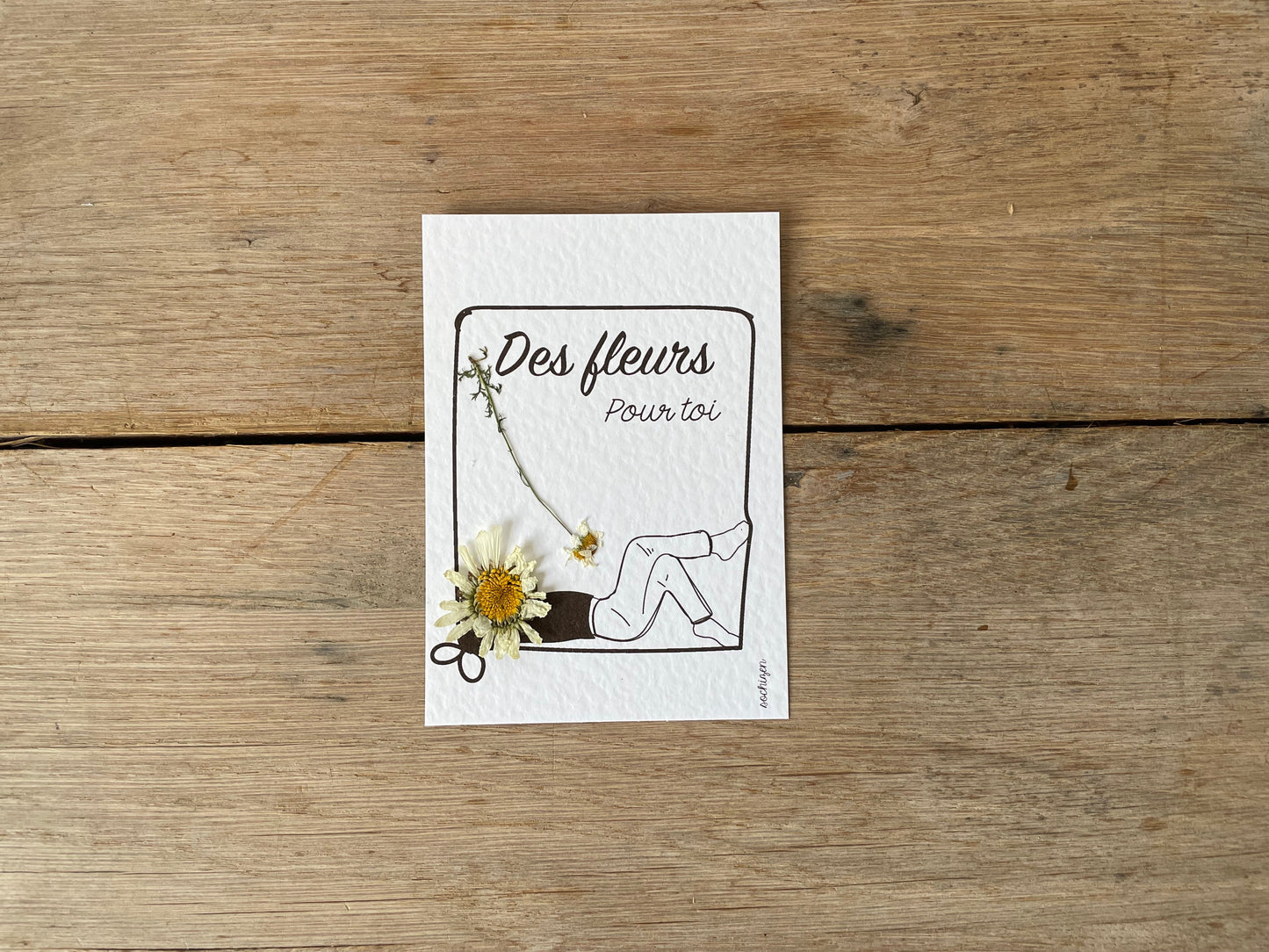 Carte fleurs pressées pour toi