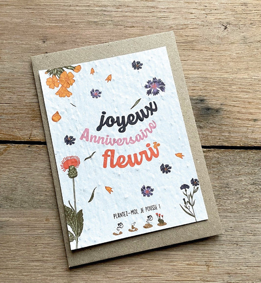Carte à planter fleuri