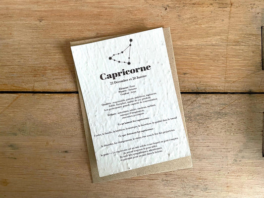 Carte à planter signe du zodiaque capricorne