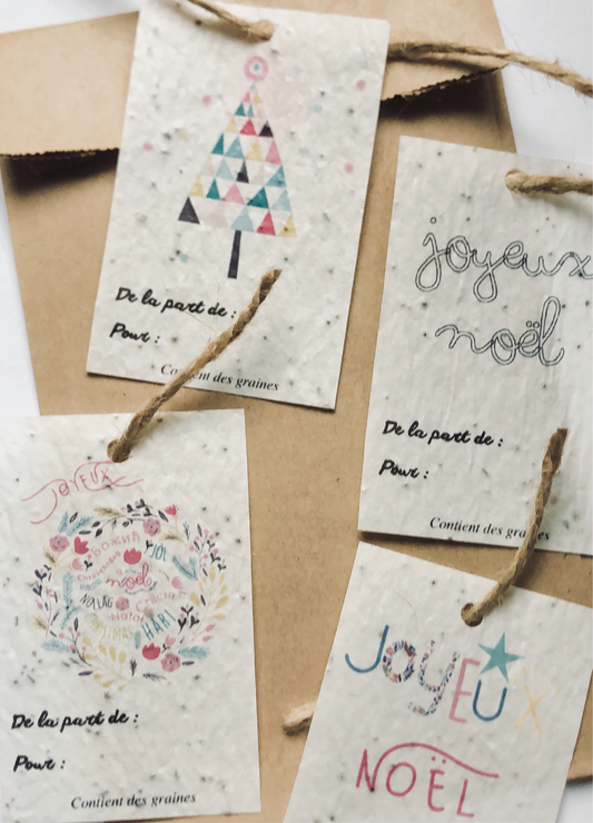 Cartes noms paquets cadeaux