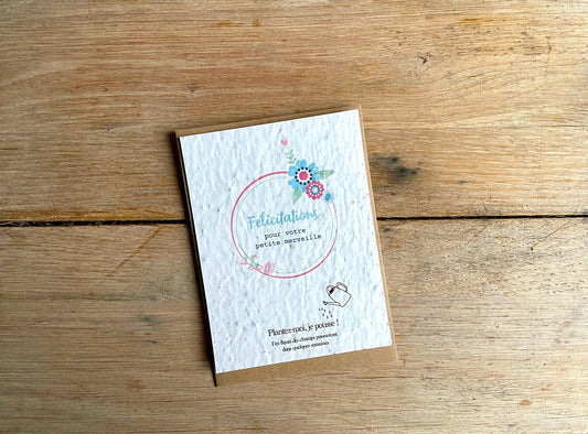 Carte à planter félicitation naissance