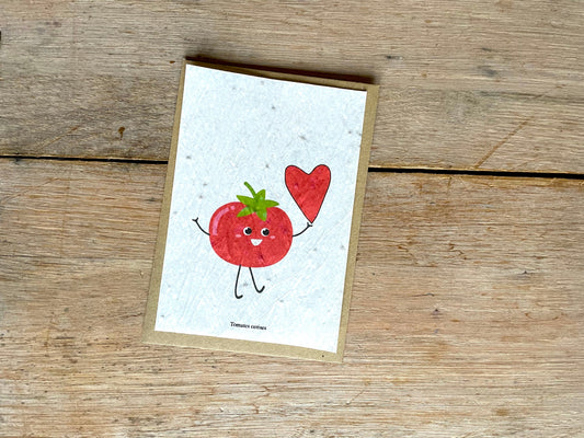 Carte à planter je t'aime coeur rouge