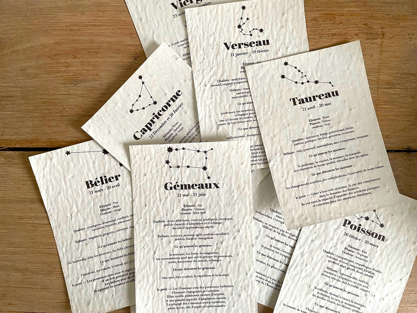 Carte à planter signe du zodiaque poisson