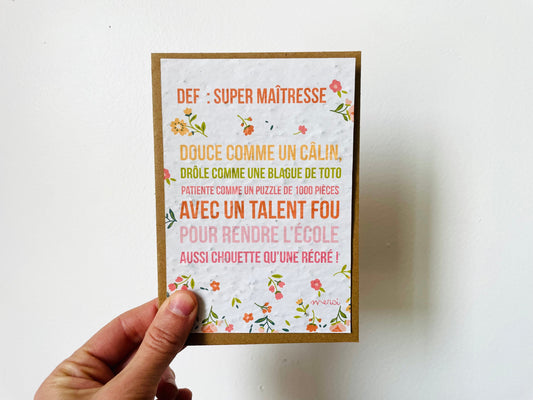 Carte à planter définition super maitresse