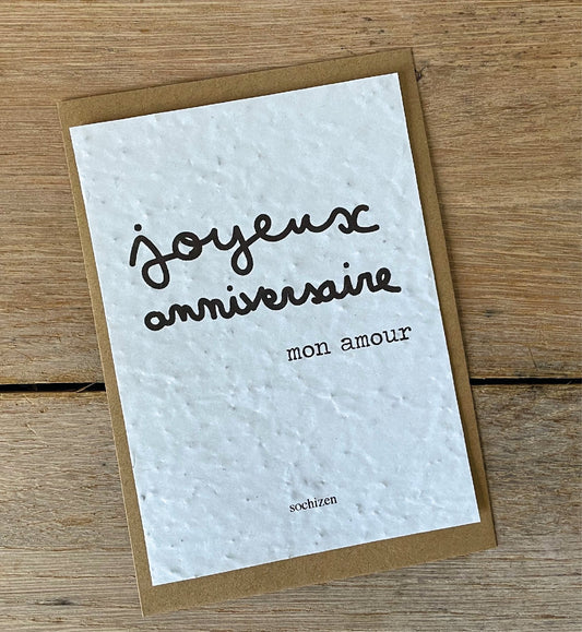 Carte à planter joyeux anniversaire mon amour