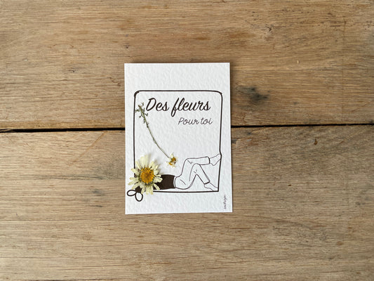 Carte fleurs pressées pour toi
