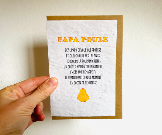Carte à planter définition papa poule