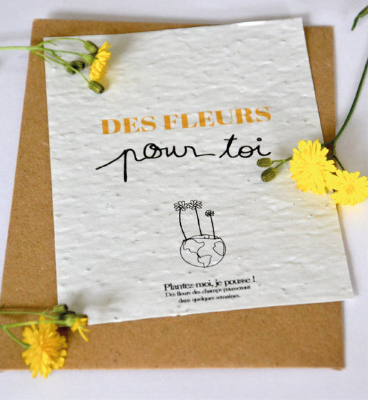 Carte à planter des fleurs pour toi