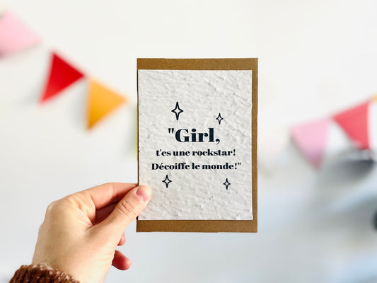 Carte à planter girl t'es une rockstar