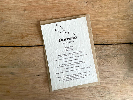 Carte à planter signe du zodiaque Taureau