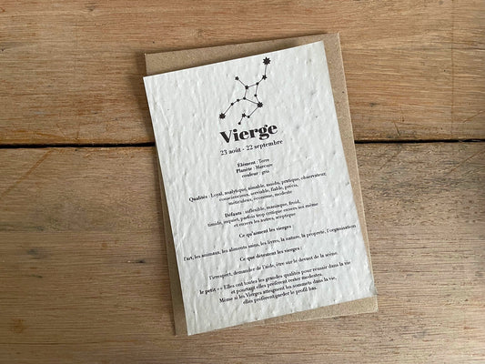 Carte à planter signe du zodiaque Vierge